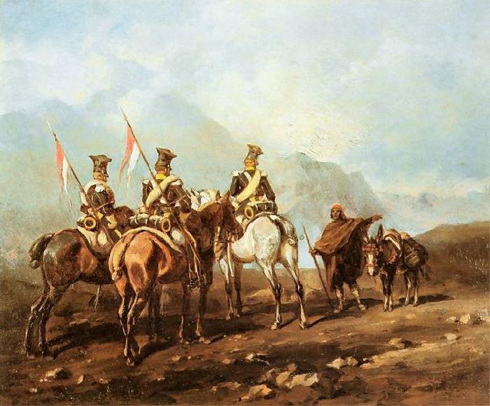 Juliusz Kossak Reconnaissance in Spain. oil painting image